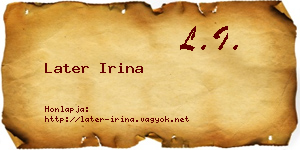 Later Irina névjegykártya